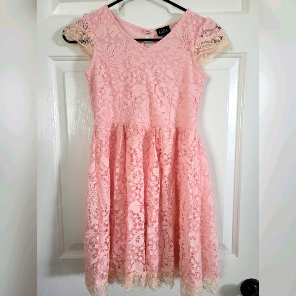 Light Pink Lace Dress Girls Size 10